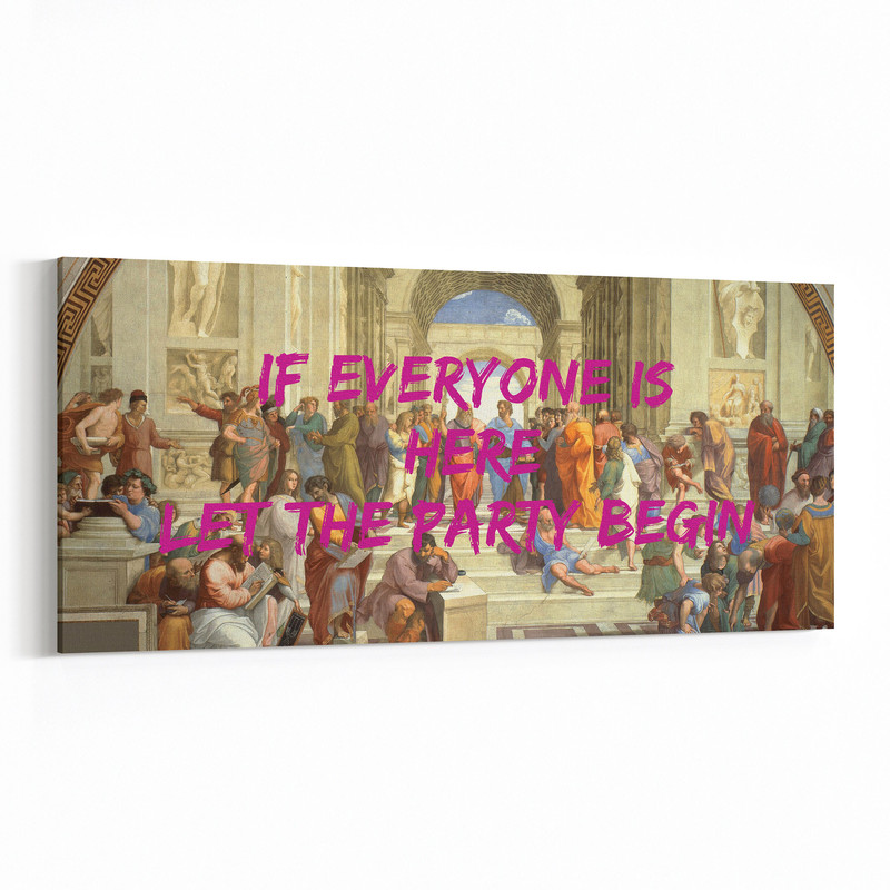 The School of Athens by Raffaello Sanzio, The School of Athens Modern Canvas Wall Decor The High Renaissance, Ancient Greece, Panoramic Art.jpg