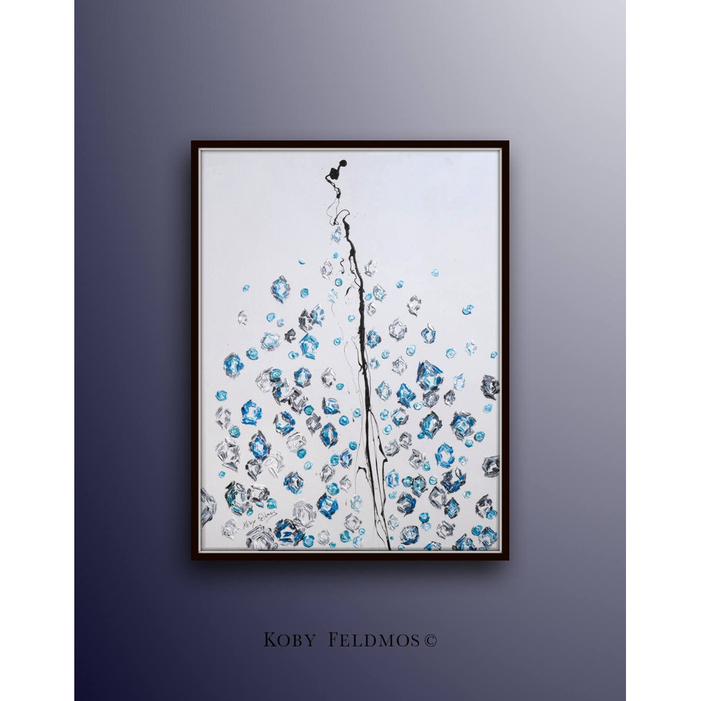 Abstract Bees painting, 40x30 , Original handmade oil painting on canvas, Contemporary art, Modern, 2015, Koby Feldmos.jpg