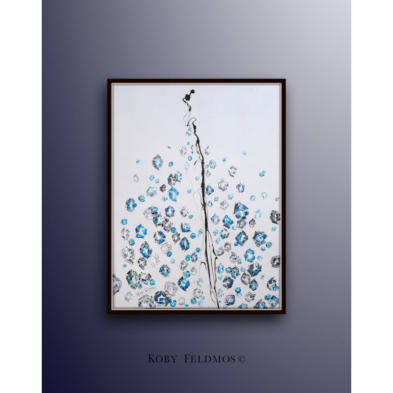 Abstract Bees painting, 40x30 , Original handmade oil painting on canvas, Contemporary art, Modern, 2015, Koby Feldmos.jpg