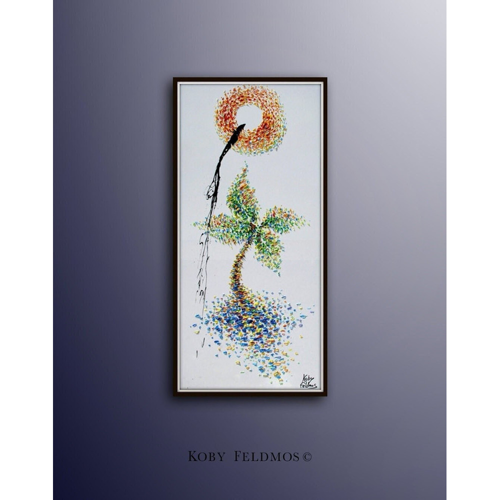 Abstract landscape 55 Oil painting Amazing Piece  Original Abstract Oil painting , Sun Tree & Sea, Landscape Painting , By Koby Feldmos.jpg