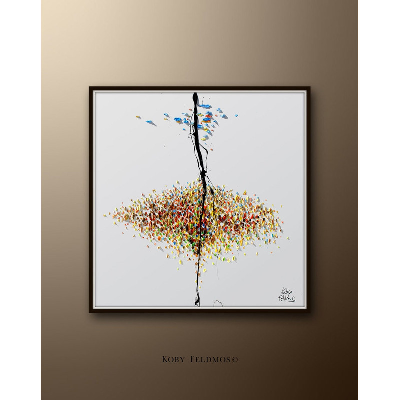 Abstract Painting 35 Mountain in the Horizon ,Original hand made oil Painting , Warm colors ,thick paint , by Koby Feldmos.jpg