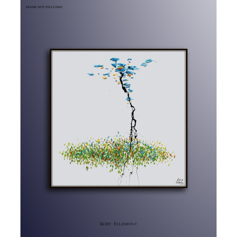 Abstract Painting 35 Sunrise in Field ,  Beautiful pastel colors , Original Hand Made Art , contemporary art , By Koby Feldmos.jpg