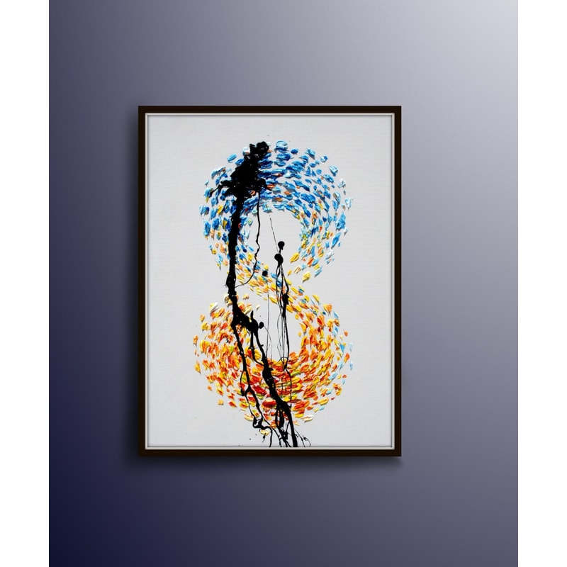 Abstract Painting 40 Lucky Number 8 Feng Shui , Hand made , impasto style , express shipping, By Koby Feldmos Israel.jpg