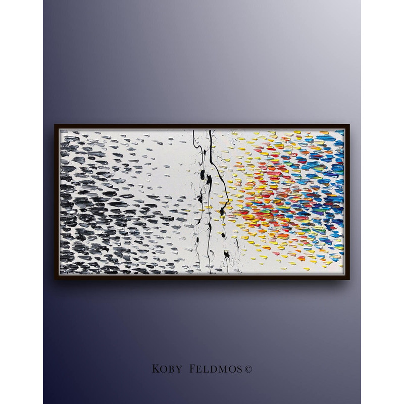 Abstract painting 55 black white Painting Black white and colors , Modern contemporary art impasto style textured art painting.jpg