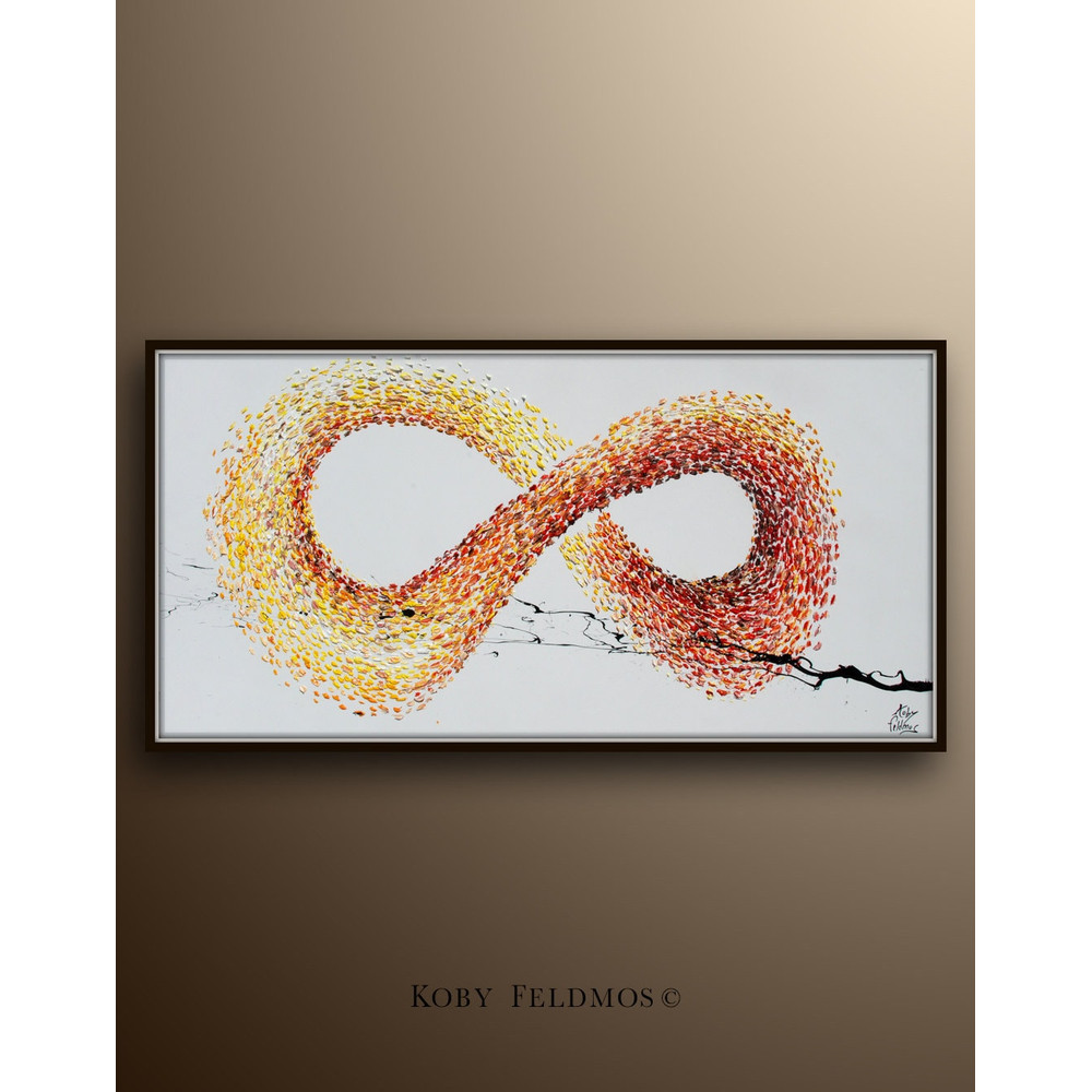Abstract Painting 55 Infinity Symbol Original Abstract Oil Painting, Oil Painting, Cold Warm Tone, Modern Style,  By Koby Feldmos.jpg