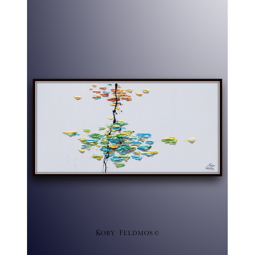 Abstract painting 67 SKY & EARTH - Large ,oil on Canvas , thick paint, Modern art, Original Handmade, By Koby Feldmos-1.jpg