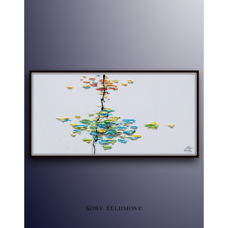 Abstract painting 67 SKY & EARTH - Large ,oil on Canvas , thick paint, Modern art, Original Handmade, By Koby Feldmos-1.jpg