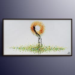 abstract painting sunrise 55 original hand made oil painting, thick paint, modern style, certificate