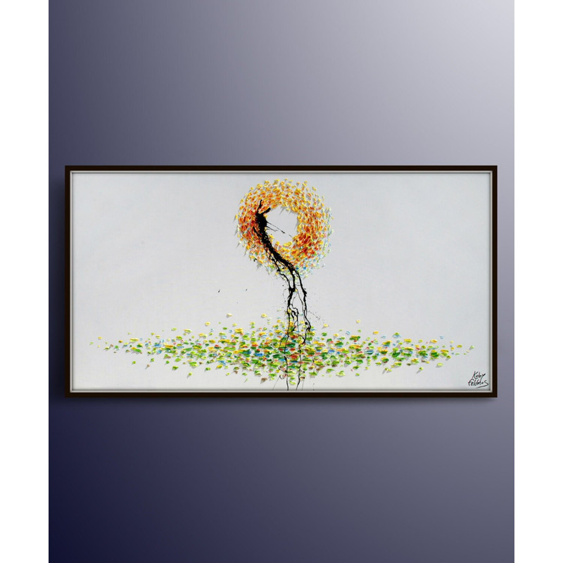 Abstract Painting Sunrise 55 Original Hand Made Oil Painting, Thick Paint, Modern Style, Certificate attached , Koby Feldmos.jpg