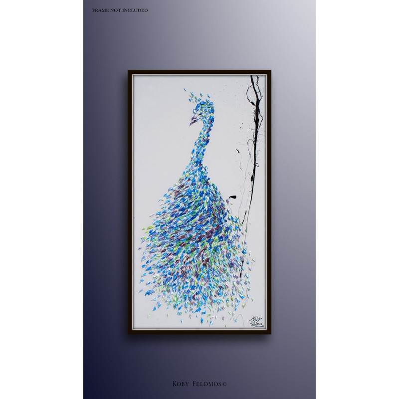 Abstract Peacock 55 ART original painting by by Koby Feldmos.jpg