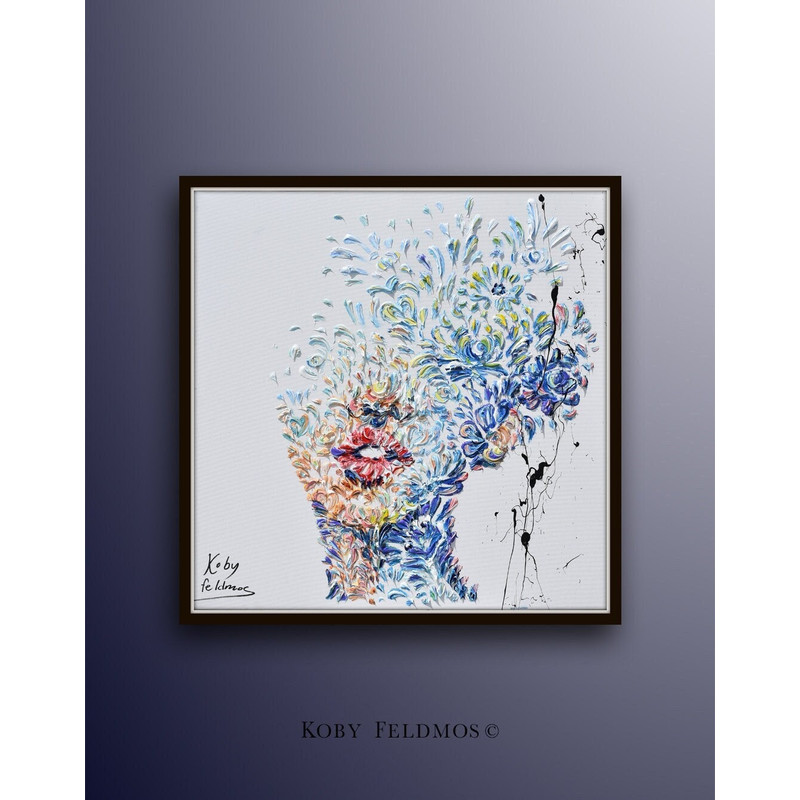 Abstract woman 35 original oil painting by Koby Feldmos.jpg