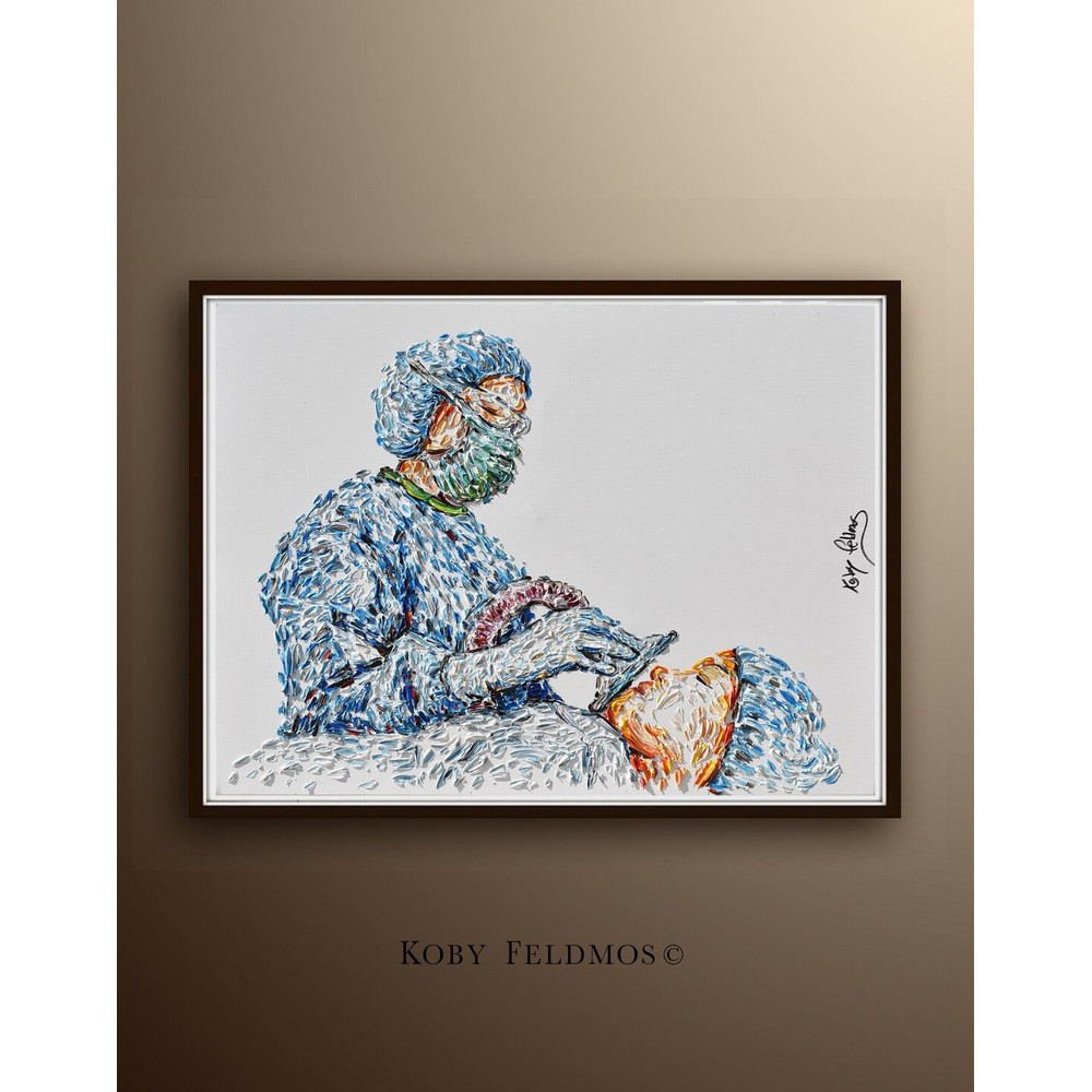 Anesthesiologist Doctor oil painting 40 - Anesthesiologist art, doctor gift, medical art, original painting on canvas by Koby Feldmos.jpg