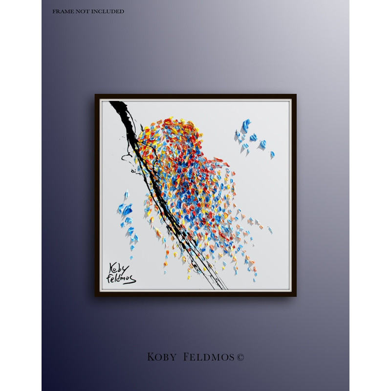 Animal Painting 25 Jellyfish Original & Hand made Oil Painting , Abstract Oil Painting on canvas , Calming colors, By Koby Feldmos.jpg