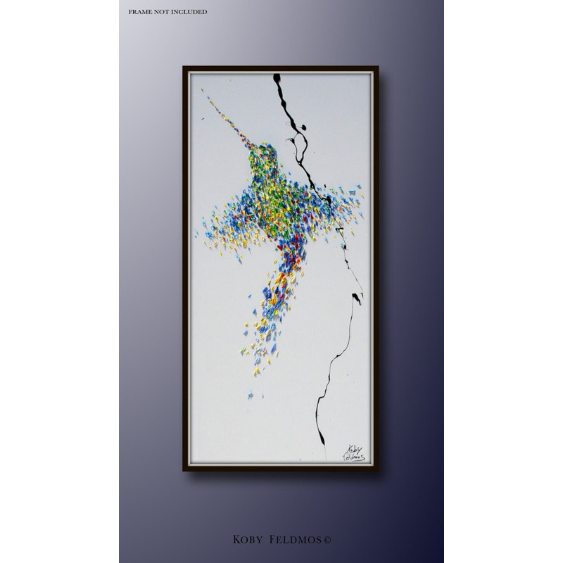 Animal painting 55 Hummingbird Oil Painting, Original Art on Canvas , Hand made, by Koby Feldmos.jpg