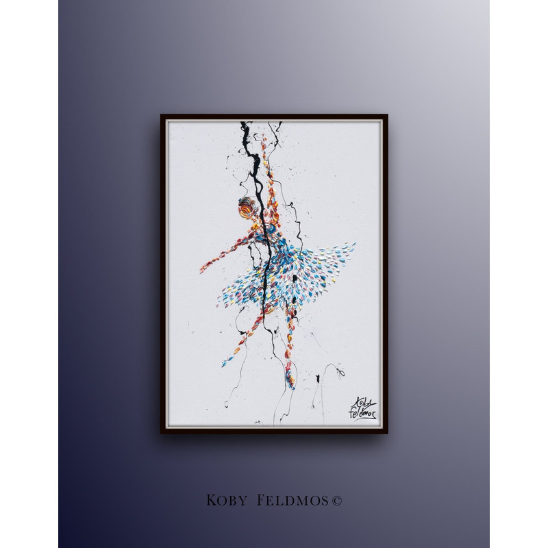 Ballerina 40 Painting original painting on canvas, figure painting, thick oil paint, extremely special,  Express Shipping, By Koby Feldmos.jpg