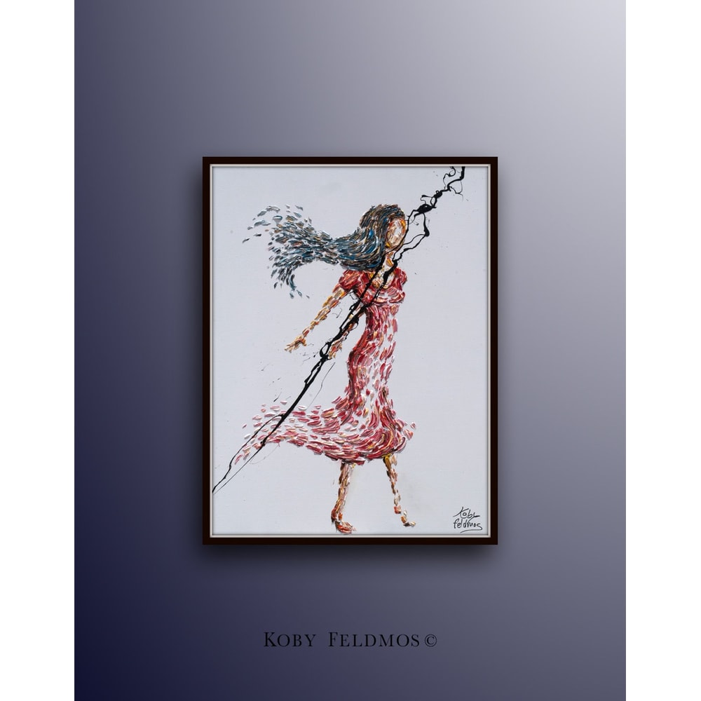 Beautiful Woman 30 original oil painting, Beautiful texture, Unique composition, By Koby Feldmos.jpg