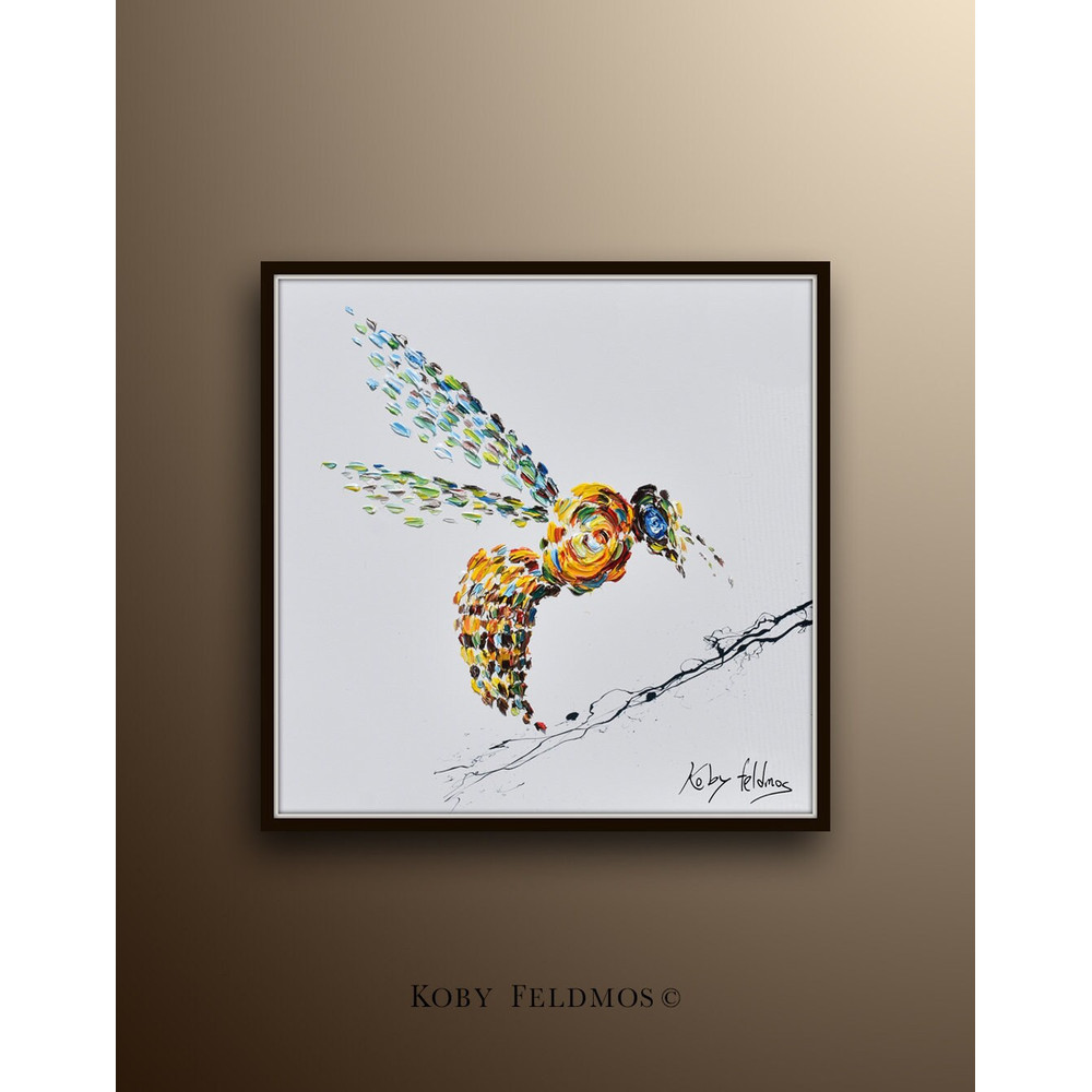 Bee painting 25, Animal painting, original oil painting on canvas, by Koby Feldmos.jpg