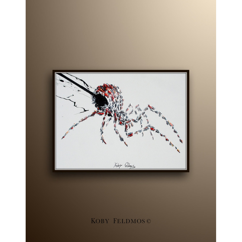 Black Widow Spider 30 original handmade, fine art on canvas, thick layers, luxury look oil painting by Koby Feldmos.jpg