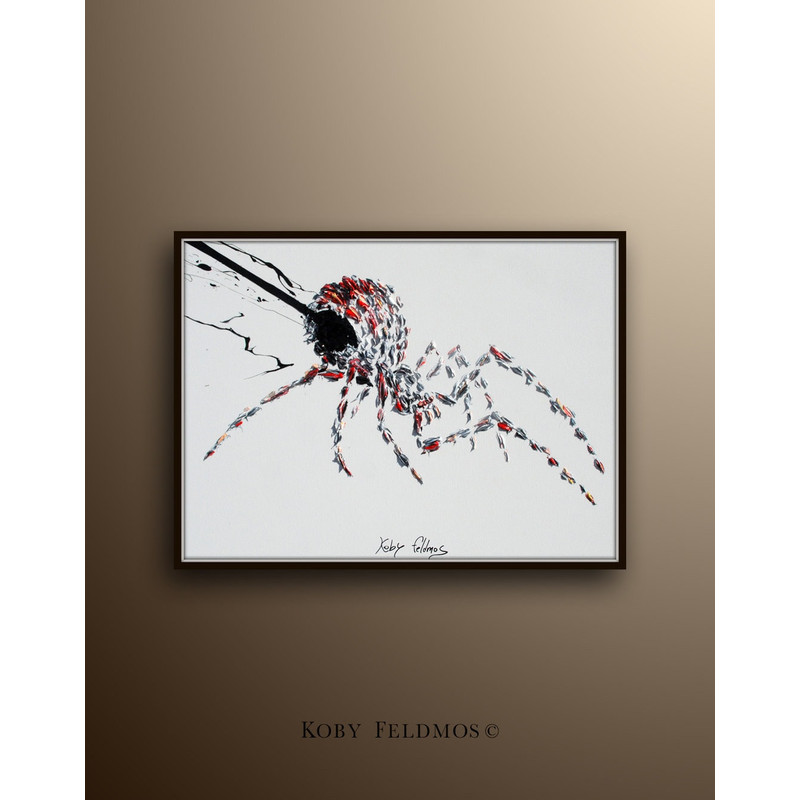 Black Widow Spider 30 original handmade, fine art on canvas, thick layers, luxury look oil painting by Koby Feldmos.jpg