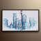 Buildings Painting Skyline 55 cityscape original oil painting on canvas, thick layers, Luxury looks, Large canvas, By Koby Feldmos.jpg