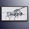 BULL 67 Black white Painting original handmade Bull painting, modern style, beautiful texture, oil on canvas by Koby Feldmos.jpg