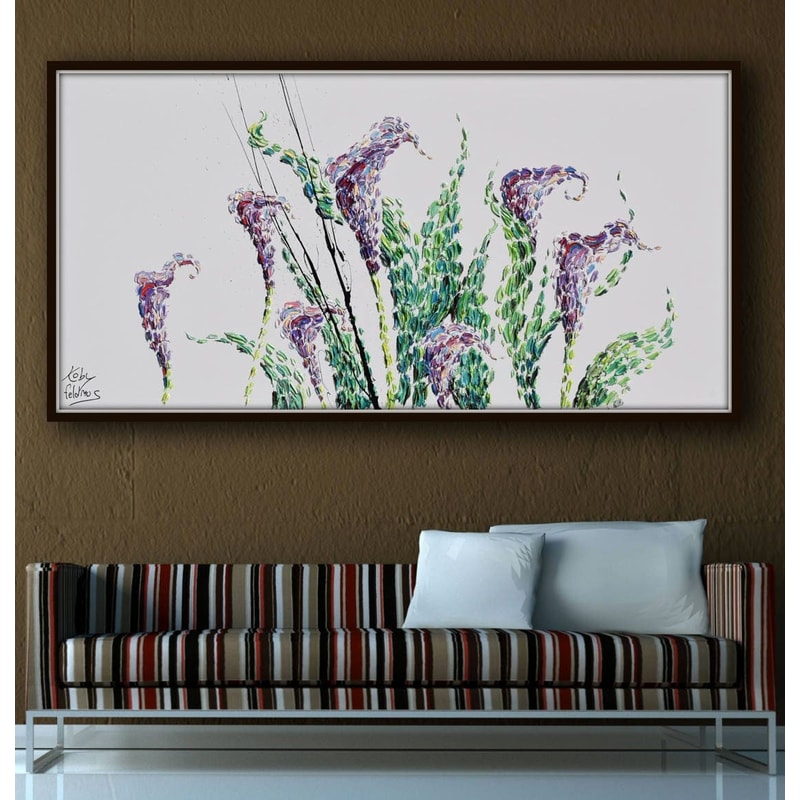 Calla Lily flower 55 Beautiful relaxing purple violet colors, amazing texture relaxing composition - by Koby Feldmos.jpg