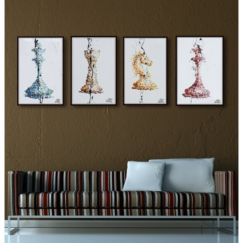Chess Set 4 paintings 30 - painting - Checkmate Original oil painting on canvas, office gift idea, gift for husband, by Koby Feldmos.jpg