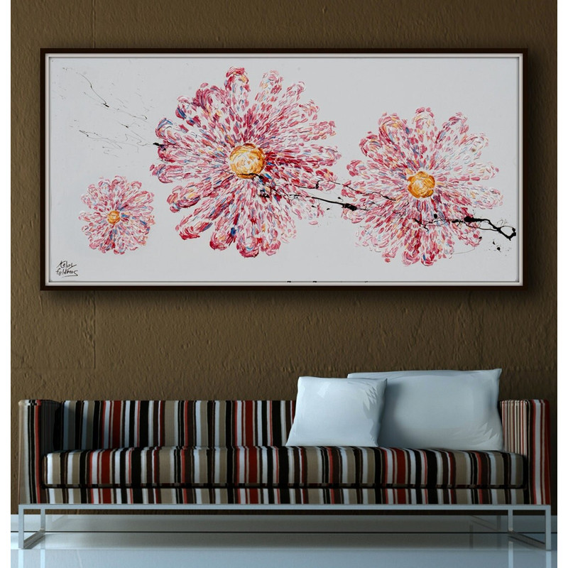 Chrysanthemum Flower 55 - Beautiful pinkish color of an amazing flower that symbolizes Happiness and love, Original handmade by K Feldmos.jpg