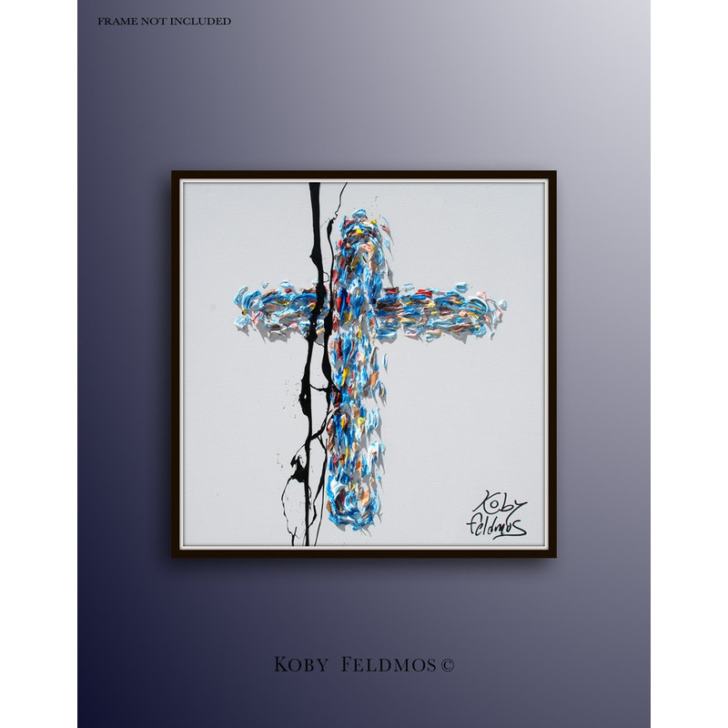 Cross oil painting 30 on canvas, biblical art, jesus cross, by Koby Feldmos.jpg