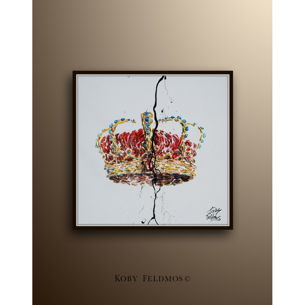 Crown painting, Original artwork painting, Extremely unique painting,  original oil painting on canvas, by Koby Feldmos.jpg
