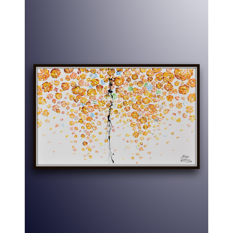 Curtain of Flowers 50,Truely Amazing abstract painting, golden balls falling like flowers in the sky and creating a curtain like painting.jpg