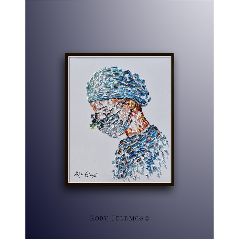 Doctor Female 40, beautiful original art for office, gift to doctor, neurosurgeon, brain surgery, general surgeon, by Koby Feldmos.jpg