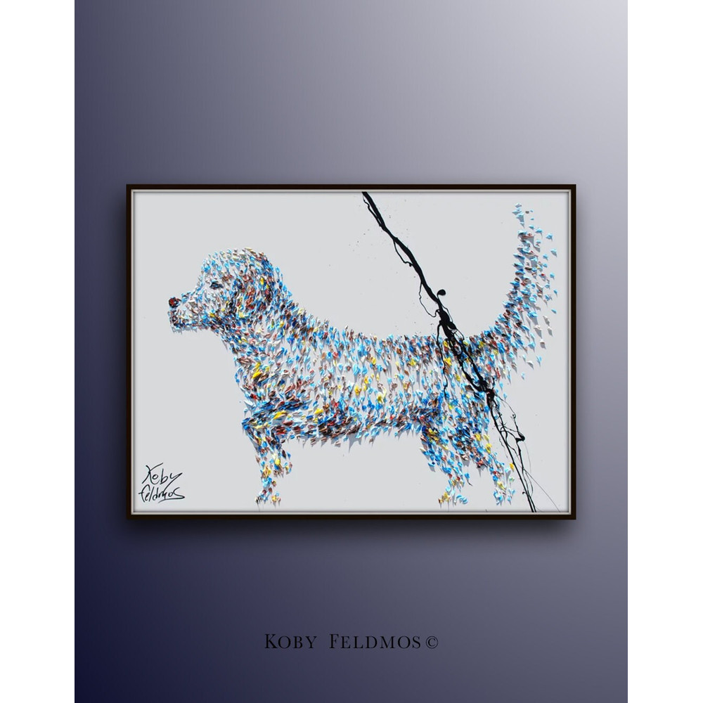 Dog painting animal 40, Pet painting, Original oil painting , Express shipping, By Koby Feldmos.jpg