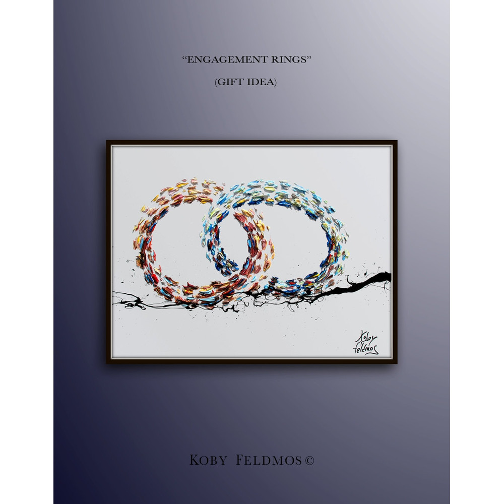 Engagement Rings 40, oil painting on canvas, thick layers, luxury look, handmade By Koby Feldmos.jpg