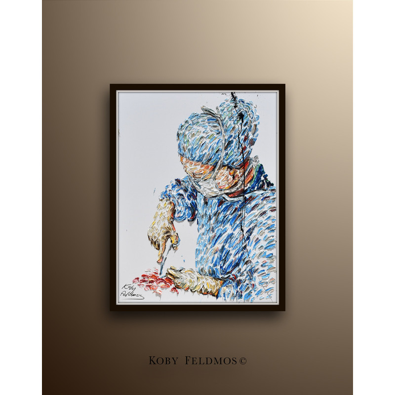 Female surgeon 40 - original oil painting, surgical procedure, medical art, surgery painting, doctor, gift for medical doctor.jpg