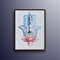 Hamsa 40 Original oil painting on canvas, judaica painting amulet symbol against evil eye, Breathtaking painting by Koby Feldmos.jpg