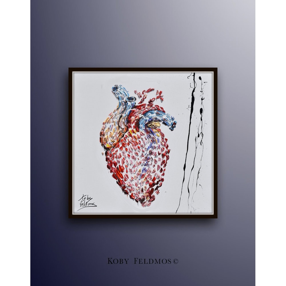 Heart Painting 35 Gift for heart surgeon, Cardiologist,, Department of Cardiology gift idea office painting , doctor painting clinic,.jpg