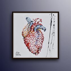 heart painting 35 gift for heart surgeon, cardiologist,, department of cardiology gift idea office p