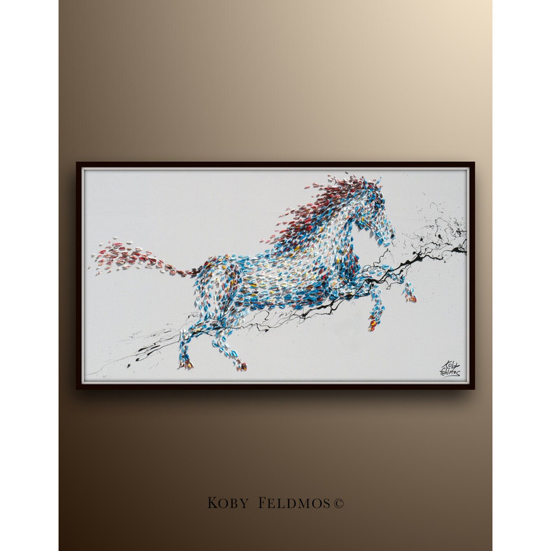Horse Painting 55 Horse Painting Animal, Original handmade oil painting on canvas, Modern Style, By Koby Feldmos.jpg