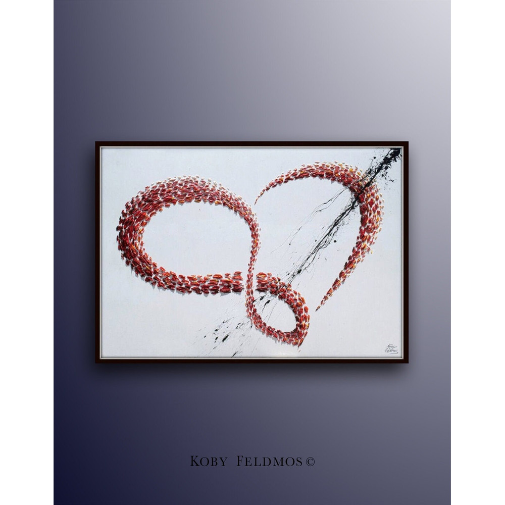 Infinity Love 40 Infinity Symbol Original Abstract Oil acrylic Painting, By Koby Feldmos.jpg