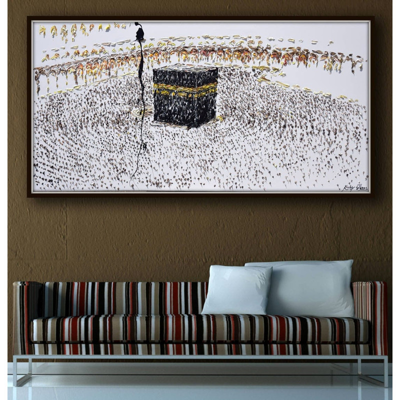 Kaaba Islam painting 55 The cube Holy Kaaba sacred mosque Mecca Painting religious oil painting painting by Koby Feldmos.jpg