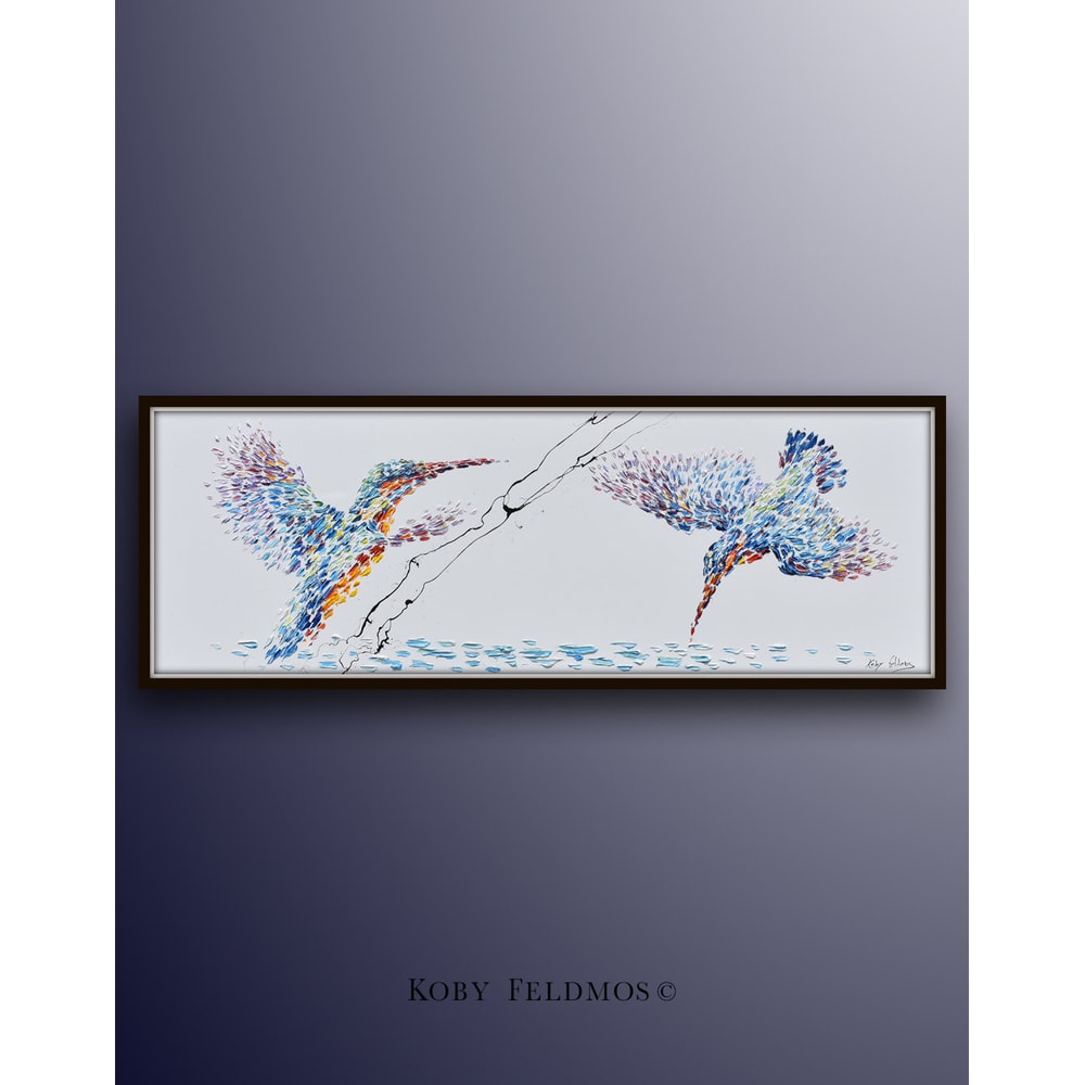 Kingfisher Bird 55 - Spectacular Kingfishers birds above water , brightly colored birds, Amazing beautiful composition and colors By Koby.jpg