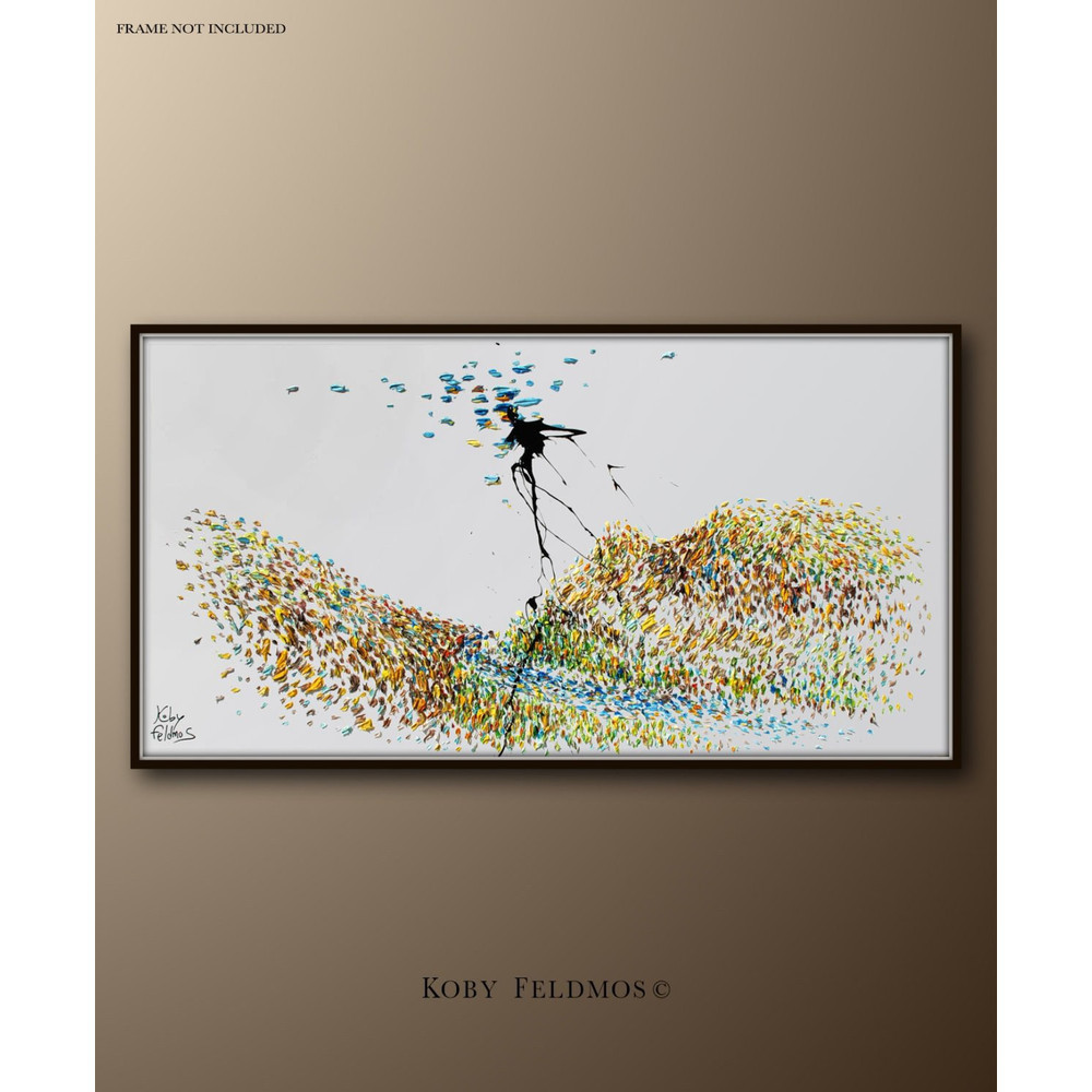 Landscape painting 67 River painting in mid of valley, oil painting original, on canvas, by Koby Feldmos.jpg