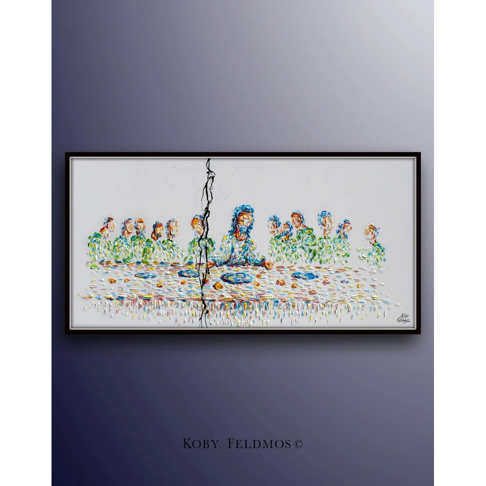 Last Supper Painting 55 -- INCREDIBLE SUPER AMAZING -- Jesus Cross Christianity Religious Christian Bible  oil painting ,  by Koby Feldmos.jpg