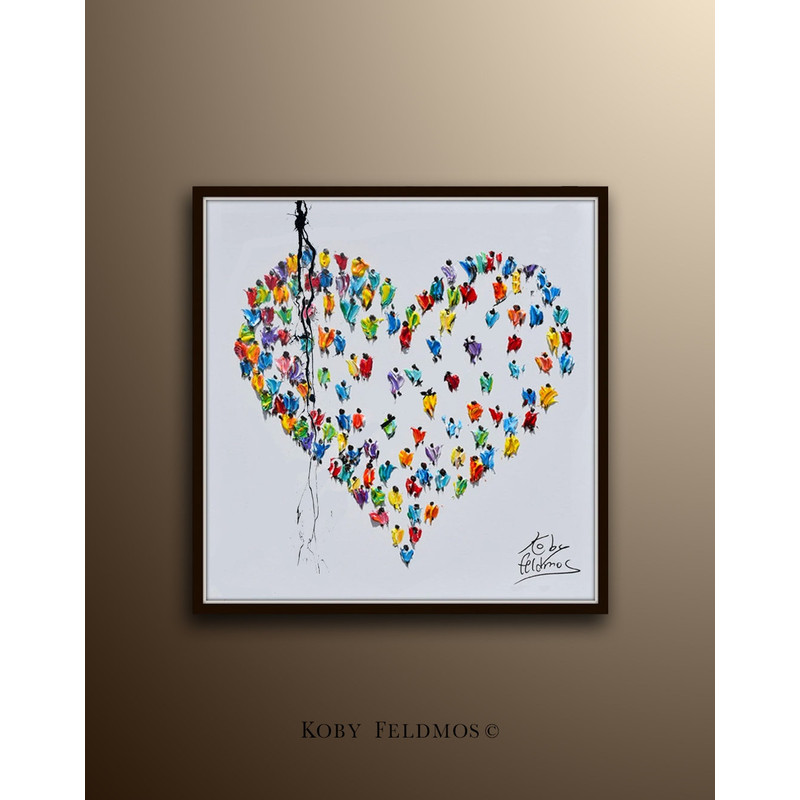 LOVE Heart PAINTING 25 Amazing painting on canvas, For every occasion, Valentines, Gift idea, For yourself in Living room, Koby Feldmos-1.jpg