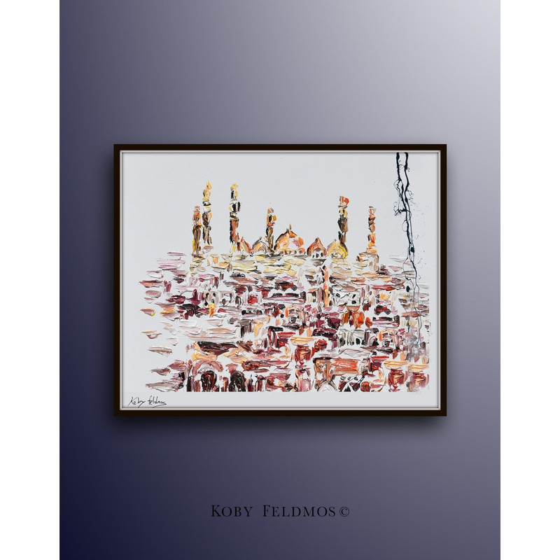 Mosque Islam 40 painting original oil painting on canvas, by Koby Feldmos.jpg
