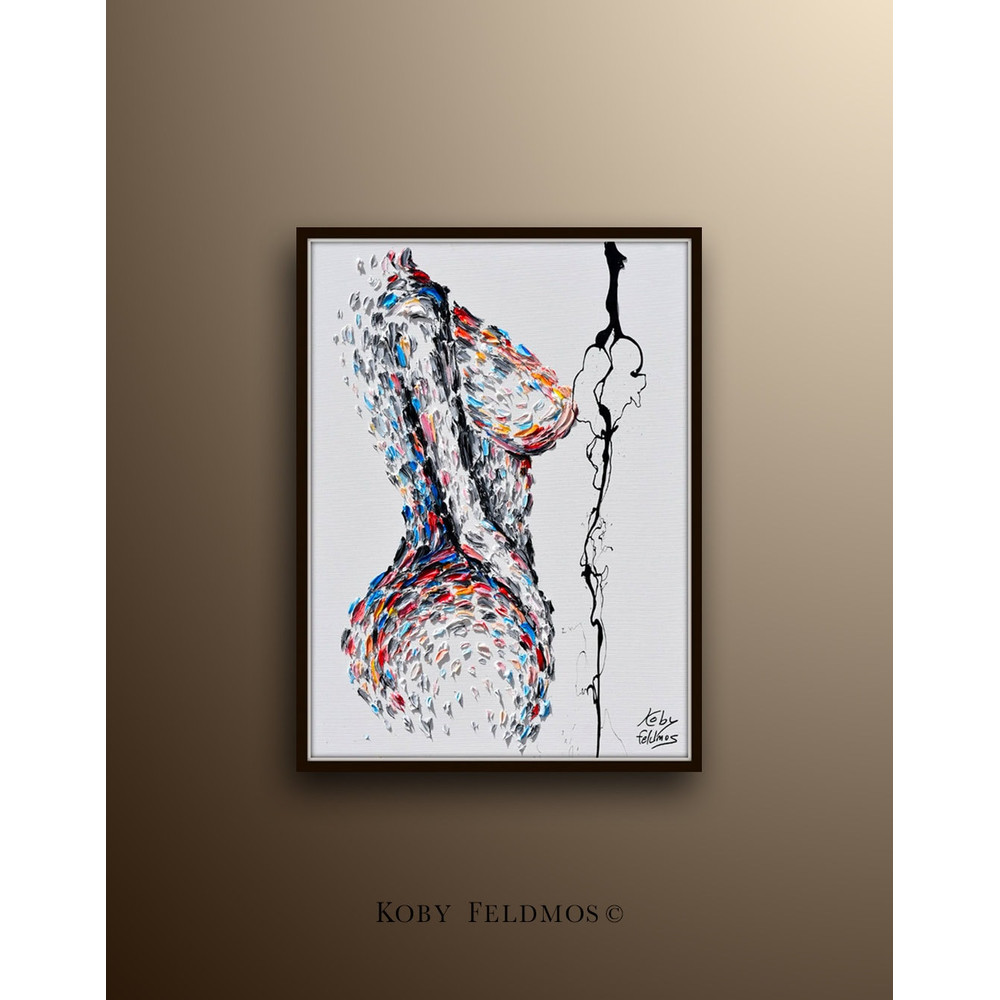 Nude Woman 40 Sexy body perfect figure female body painting of woman original oil painting by Koby Feldmos.jpg