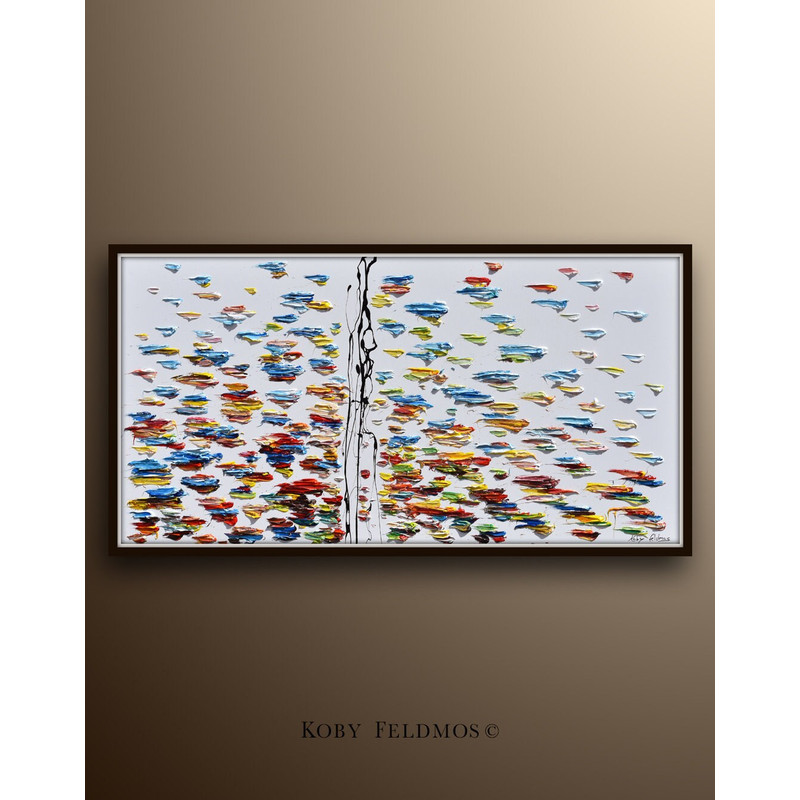 Ocean Split 67 Abstract painting, Original oil painting on canvas, thick layers, original art by Koby Feldmos.jpg