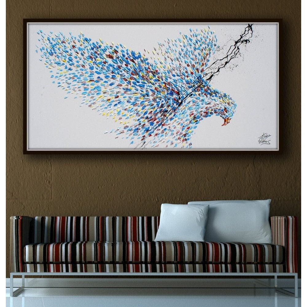 Original oil painting 67 Eagle painting , Handmade oil paint on canvas, thick layers of paint, modern style, by Koby Feldmos.jpg