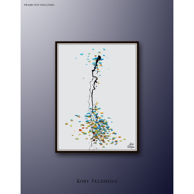 Painting - Sky & Water 40 - Abstract Oil Painting, pastel colors, thick paint, modern style, Original Handmade, by koby feldmos.jpg